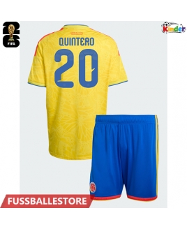 Günstige Kolumbien Juan Fernando Quintero #20 Heimtrikotsatz Kinder WM 2026 Kurzarm (+ Kurze Hosen)